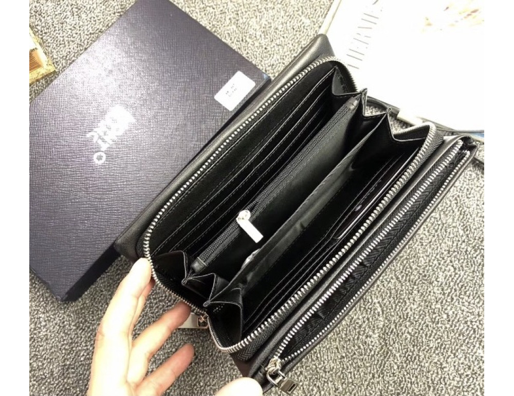 Чорний шкіряний клатч Montblanc 98889-05 - Фотографія № 2
