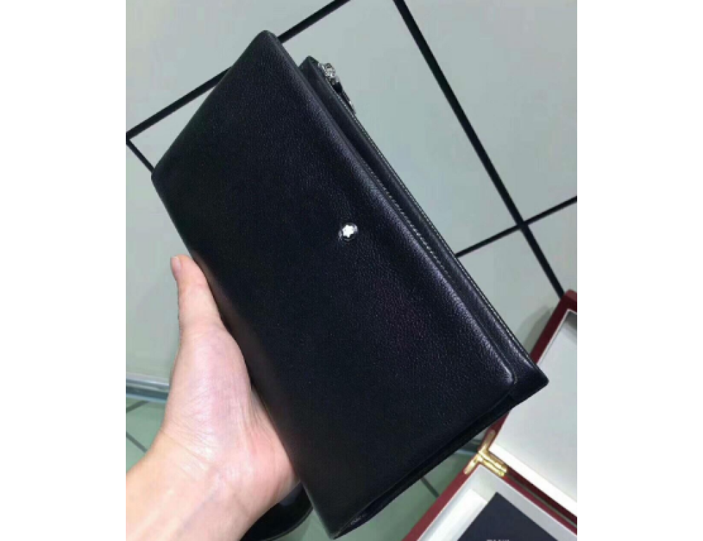 Чорний шкіряний клатч Montblanc 98889-05 - Фотографія № 3