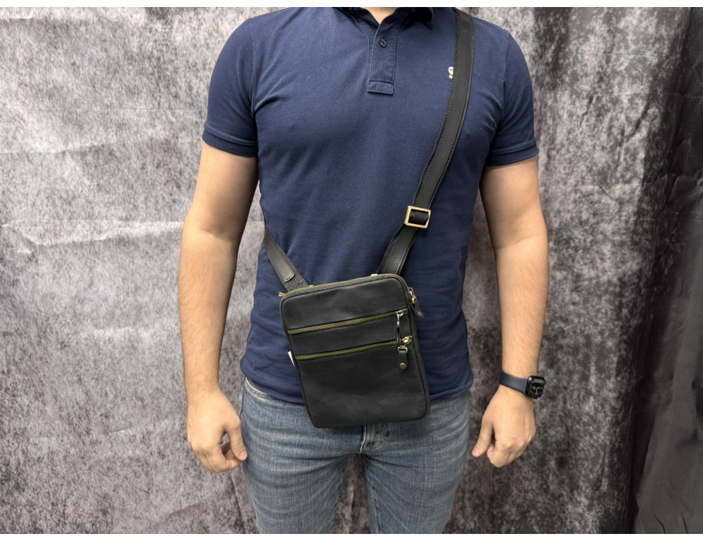 Чоловіча сумка-месенджер зі шкіри коня Newery N3900KA - Фотографія № 2