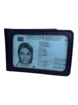 Синяя обложка для ID с двумя прозрачными окнами Newery N2016GBL