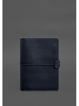 Тёмно-синий кожаный блокнот Blancnote BN-SB-9-4-navy-blue