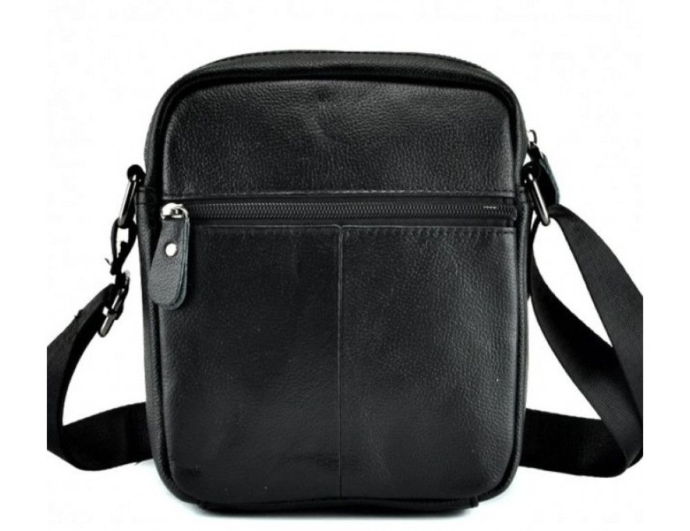 Чорна чоловіча шкіряна сумка через плечоTiding Bag A25-1169A - Фотографія № 3