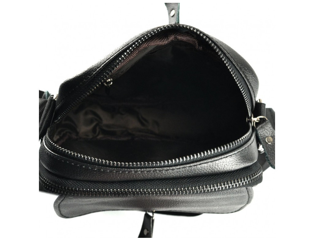 Чорна чоловіча шкіряна сумка через плечоTiding Bag A25-1169A - Фотографія № 2