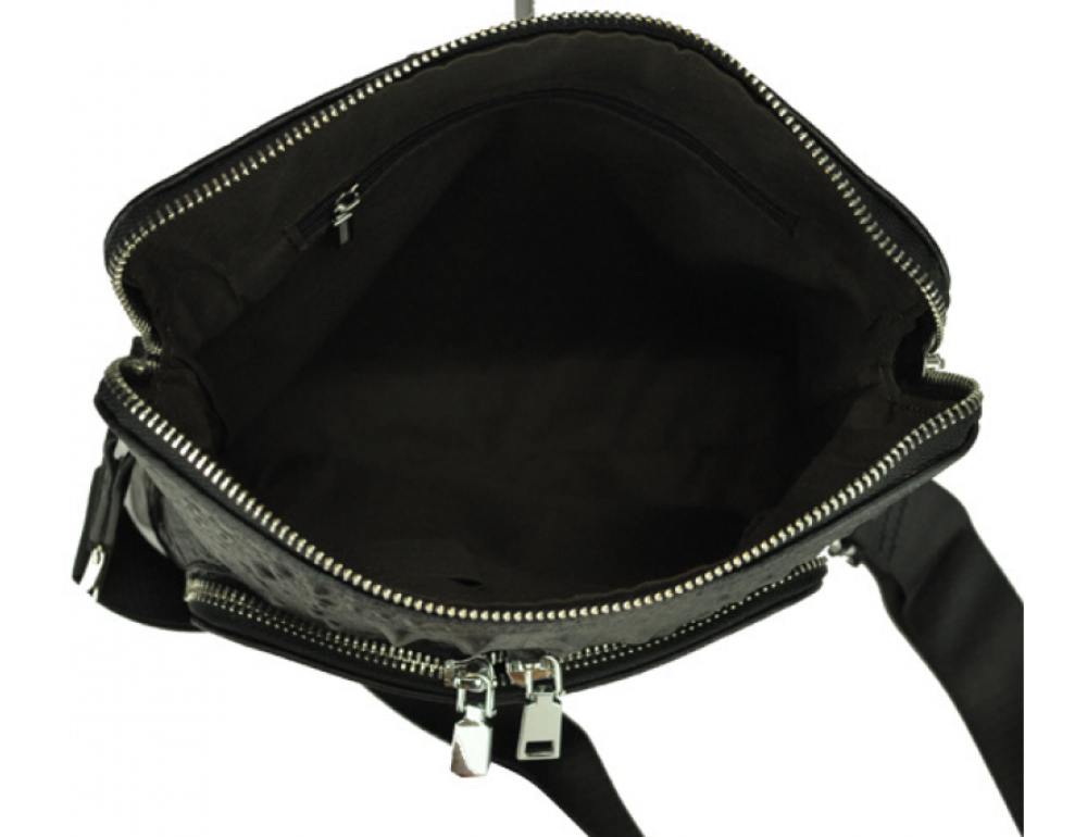 Чорна шкіряна сумка-месенджер Tiding Bag A25F-7607-3A - Фотографія № 4