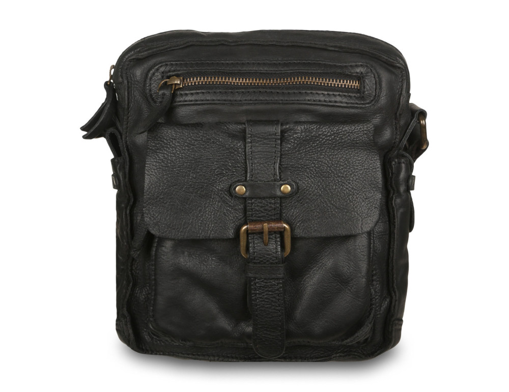 Шкірана сумка через плече Ashwood Leather SERGIO BLK - Фотографія № 1 Шкірана сумка через плече Ashwood Leather SERGIO BLK - Фотографія № 1