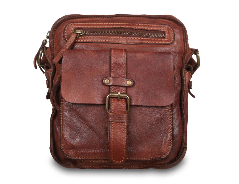 Шкіряна сумка через плече Ashwood Leather SERGIO BRANDY - Фотографія № 1 Шкіряна сумка через плече Ashwood Leather SERGIO BRANDY - Фотографія № 1