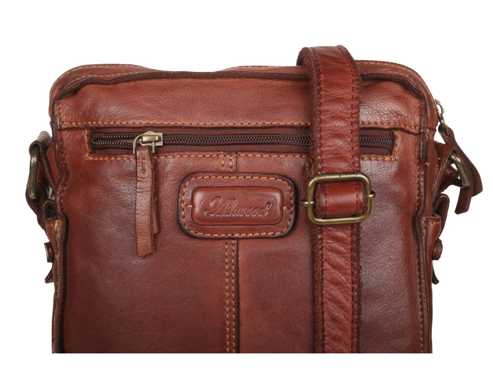 Шкіряна сумка через плече Ashwood Leather SERGIO BRANDY - Фотографія № 4