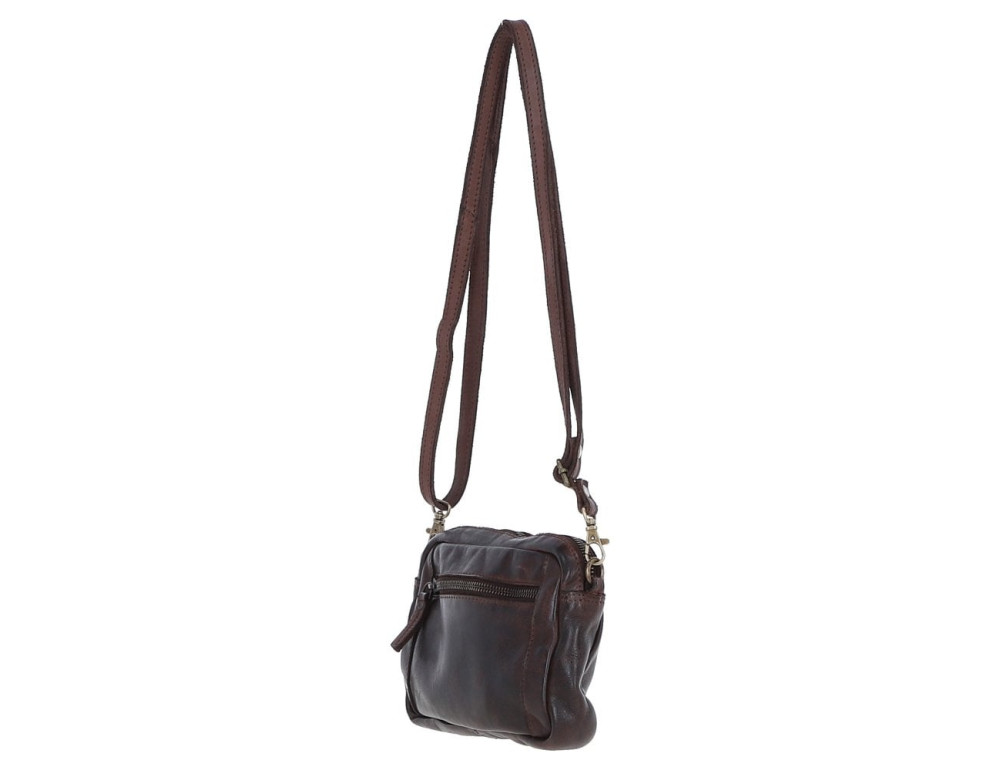 Женская кожаная сумка кроссбоди Ashwood Leather D98 BRANDY, коньячная - Фото № 3