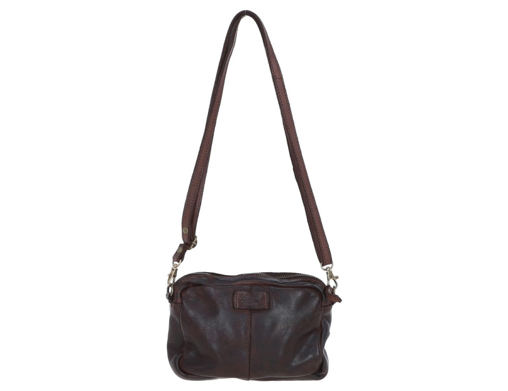 Женская кожаная сумка кроссбоди Ashwood Leather D98 BRANDY, коньячная - Фото № 4