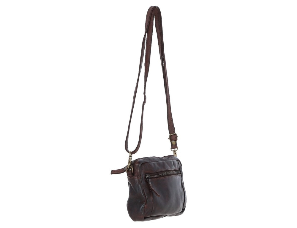 Женская кожаная сумка кроссбоди Ashwood Leather D98 BRANDY, коньячная - Фото № 5