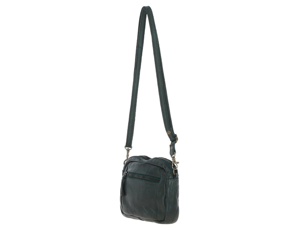 Жіноча шкіряна сумка кросбоді Ashwood Leather D98 green, зелена - Фотографія № 3