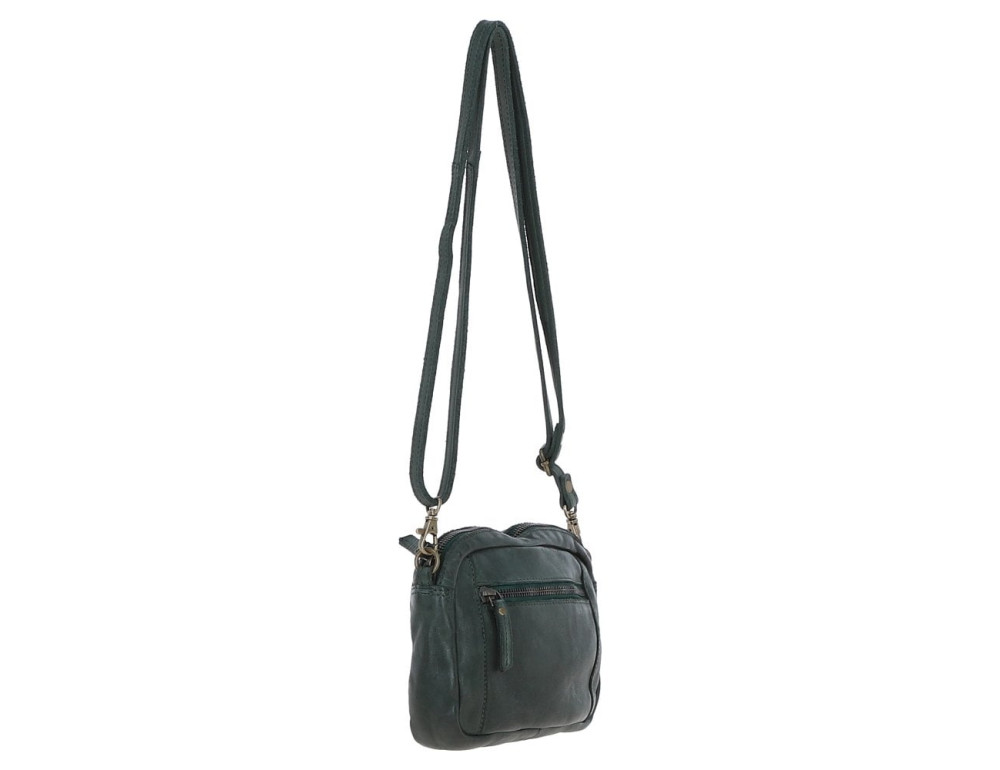 Жіноча шкіряна сумка кросбоді Ashwood Leather D98 green, зелена - Фотографія № 5