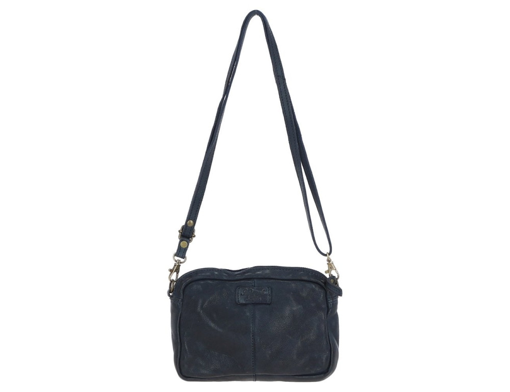 Жіноча шкіряна сумка кросбоді Ashwood Leather D98 NAVY, темно-синя - Фотографія № 4