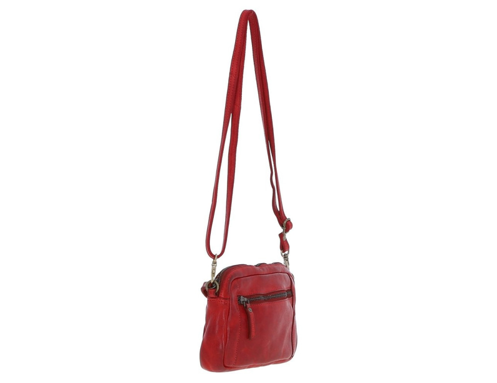 Жіноча шкіряна сумка кросбоді Ashwood Leather D98 red, червона - Фотографія № 5