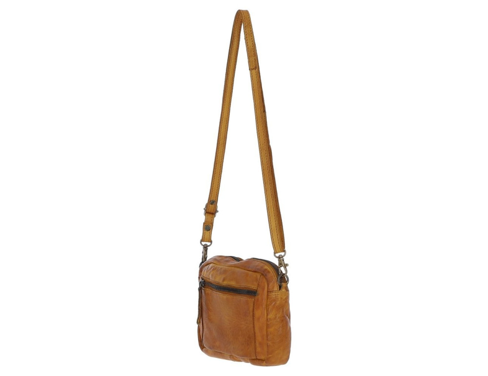 Женская кожаная сумка кроссбоди Ashwood Leather D98 YELLOW, желтая - Фото № 3