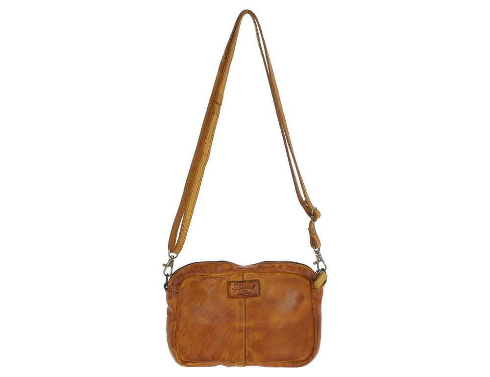 Женская кожаная сумка кроссбоди Ashwood Leather D98 YELLOW, желтая - Фото № 4