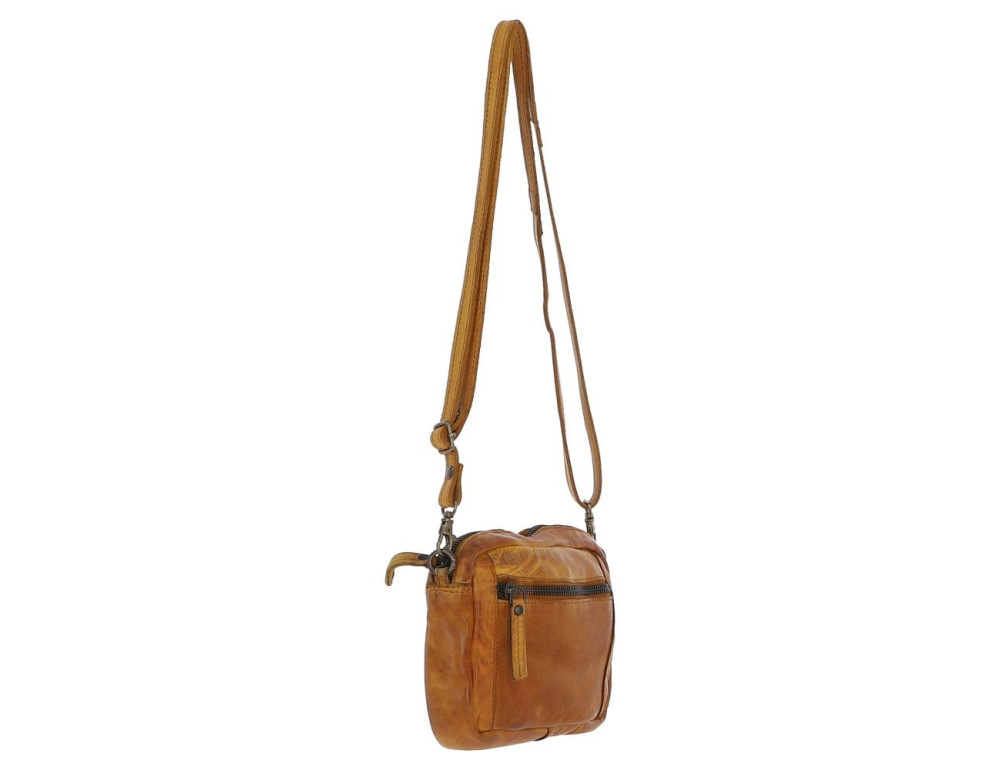 Женская кожаная сумка кроссбоди Ashwood Leather D98 YELLOW, желтая - Фото № 5