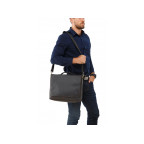 Чорний шкіряний портфель TIDING BAG 7108A-1 - Фотографія № 101
