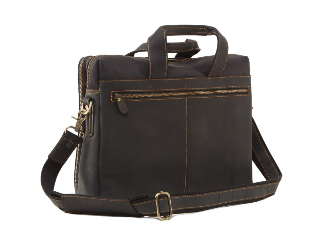 Чоловіча шкіряна сумка TIDING BAG 7167A темно-коричневий - Фотографія № 4