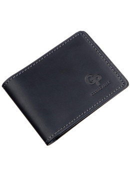 Чёрный мужской зажим для денег из кожи Grande Pelle 107110