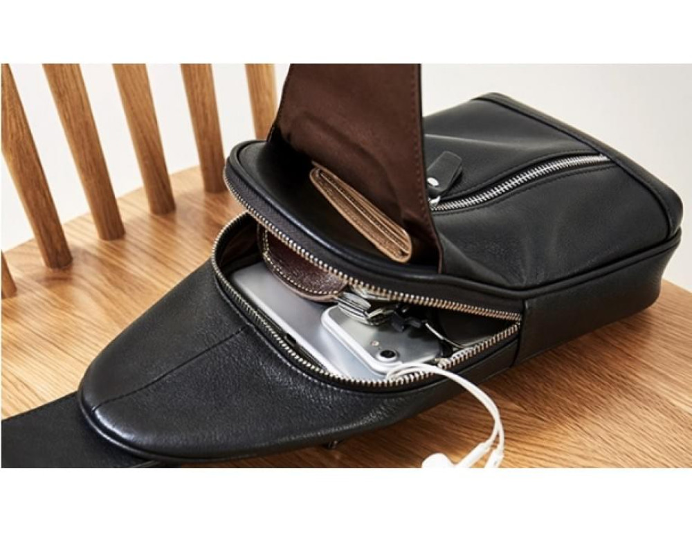 Чоловічий шкіряний месенджер Tiding Bag B3-1701A чорний - Фотографія № 3