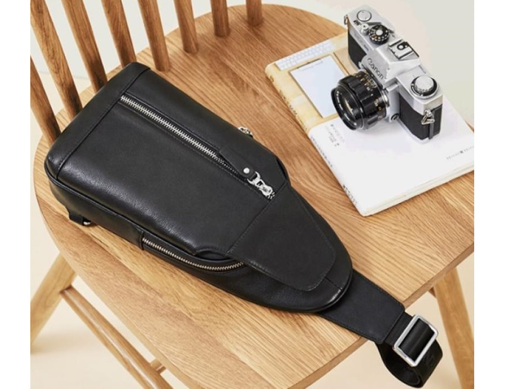 Чоловічий шкіряний месенджер Tiding Bag B3-1701A чорний - Фотографія № 6