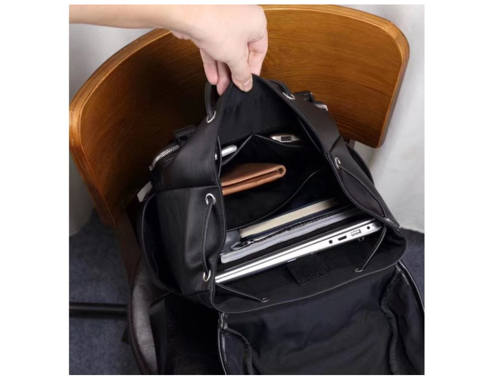 Стильний шкіряний рюкзак чоловічий Tiding Bag B3-174A - Фотографія № 7