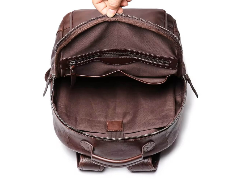 Чоловічий рюкзак із натуральної шкіри Bexhill Vt88120 Dark Brown - Фотографія № 4