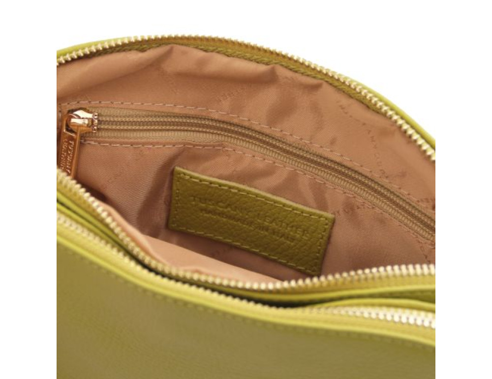 Зелена сумка шкіряна через плече Tuscany Leather TL142375 Green - Фотографія № 3