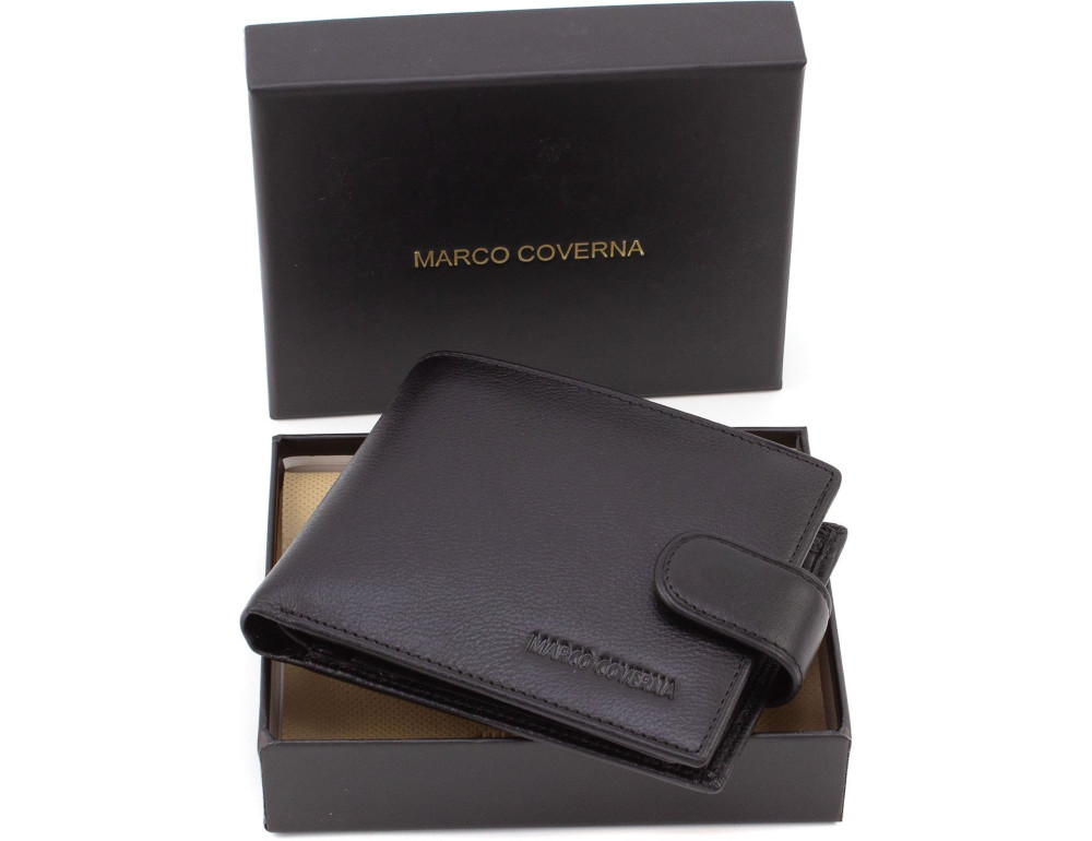 Чорний шкіряний портмоне Marco Coverna BK010-801A Black - Фотографія № 8
