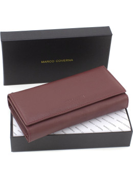 Женский кожаный кошелёк бордового цвета Marco Coverna MA246 Bordo