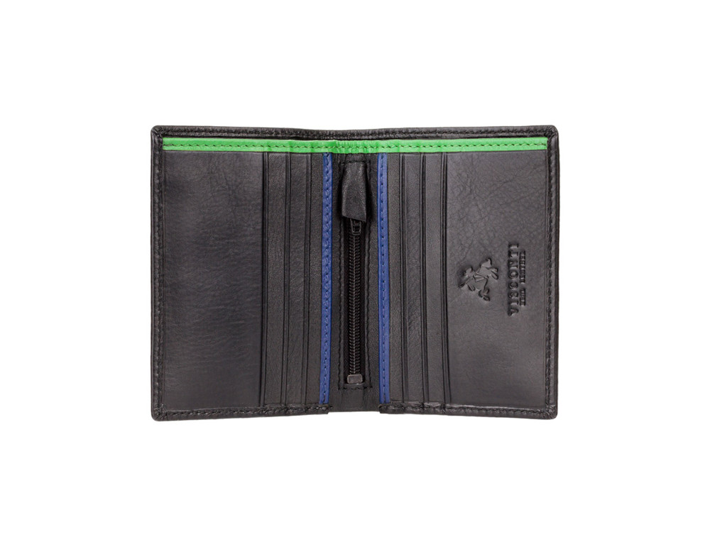 Маленький чоловічий гаманець Visconti BD14 BK/CB/GRN James (Black Cobalt Green) - Фотографія № 3