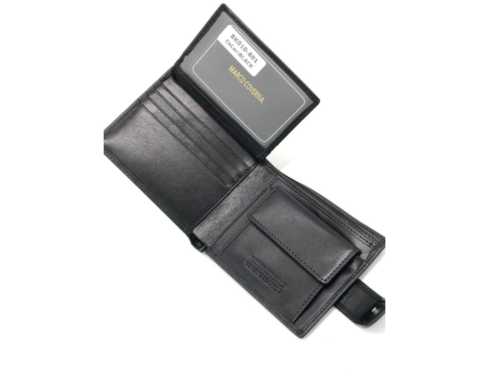Чорний шкіряний портмоне Marco Coverna BK010-801A Black - Фотографія № 3
