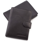 Чорний шкіряний гаманець під паспорт Marco Coverna BK010-808 black