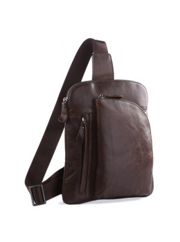 Мужской кожаный рюкзак на одно плечо TIDING BAG 7194C