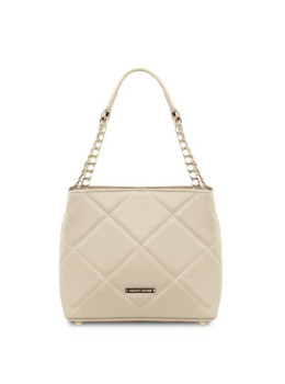 Бежева шкіряна сумочка через плече з Італії TL142220 BEIGE