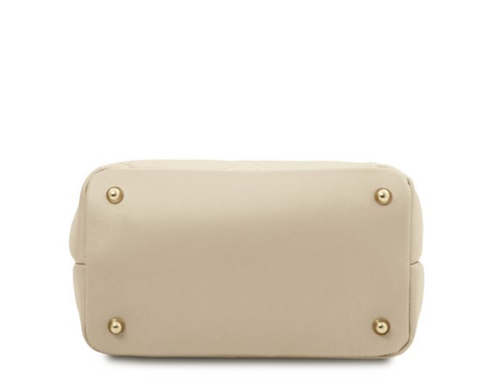 Бежева шкіряна сумочка через плече з Італії TL142220 BEIGE - Фотографія № 4