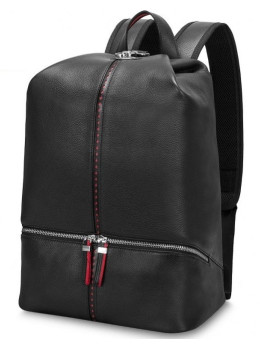 Рюкзак кожаный Tiding Bag B3-2639A чёрный