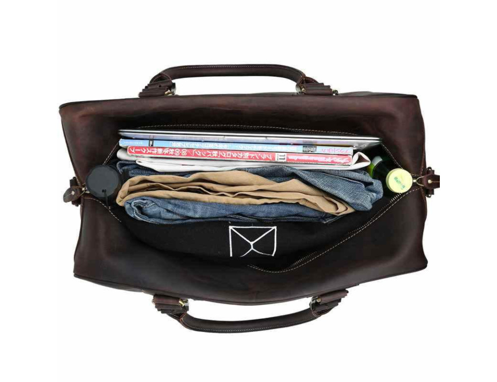 Большая кожаная дорожная сумка Tiding Bag tid1024R - Фото № 4