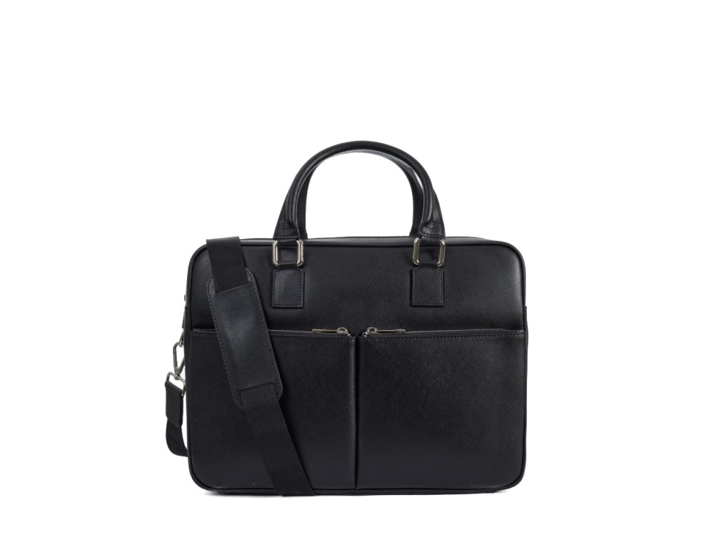 Чорна сумка для документів зі шкіри Saffiano Virginia Conti Vc2251 Black - Фотографія № 1 Чорна сумка для документів зі шкіри Saffiano Virginia Conti Vc2251 Black - Фотографія № 1