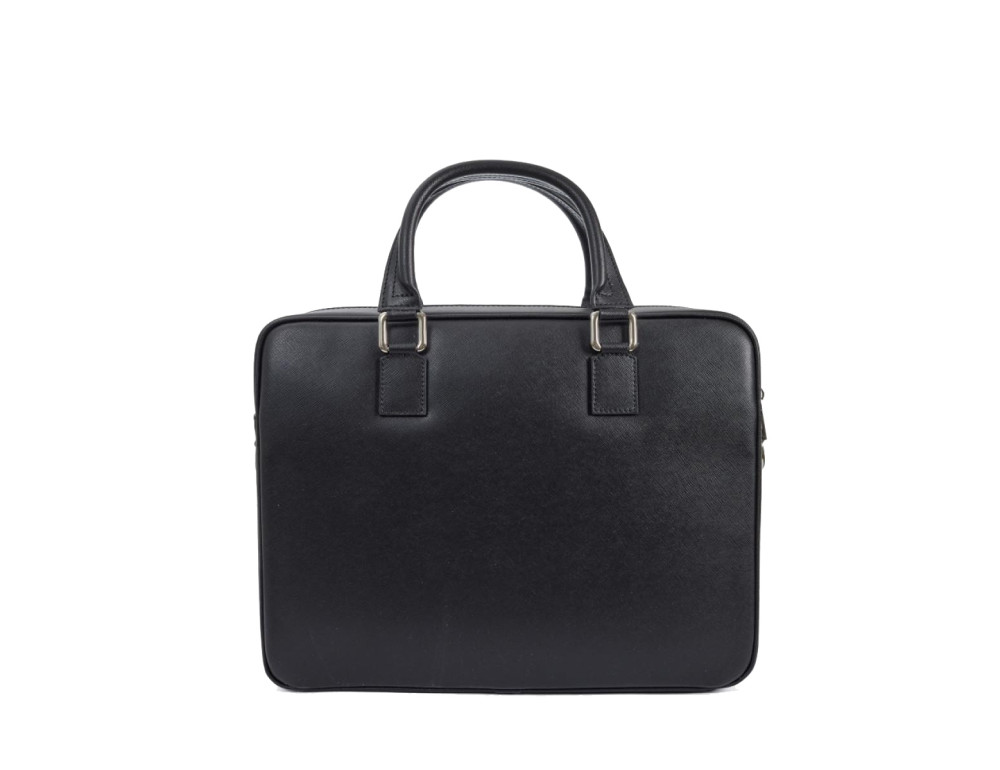 Чорна сумка для документів зі шкіри Saffiano Virginia Conti Vc2251 Black - Фотографія № 2