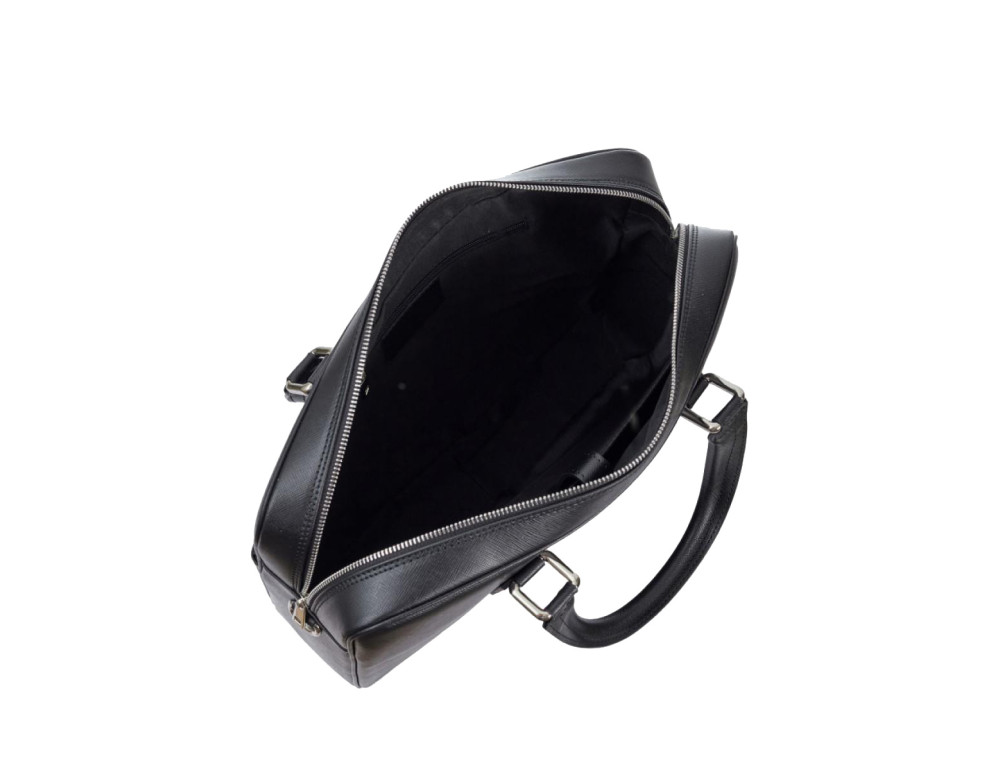 Чорна сумка для документів зі шкіри Saffiano Virginia Conti Vc2251 Black - Фотографія № 3
