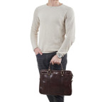 Коричнева шкіряна сумка для чоловіків Virginia Conti VCM0502BROWN - Фотографія № 103