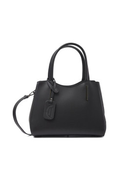 Женская кожаная сумка VIRGINIA CONTI VC01565 Black (Каркасная, чёрная)
