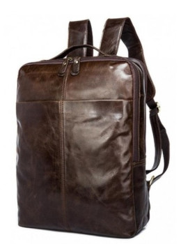 Мужской кожаный рюкзак TIDING BAG 7280C коричневый