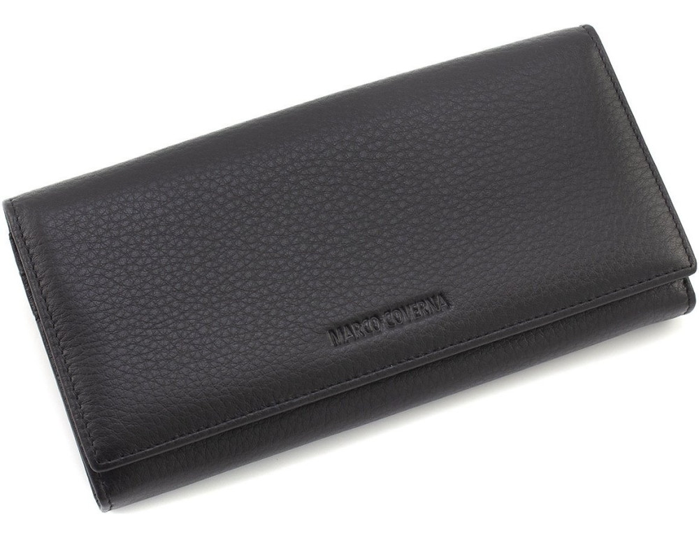 Большой женский кошелёк из натуральной кожи Marco Coverna W002 Black - Фото № 1 Большой женский кошелёк из натуральной кожи Marco Coverna W002 Black - Фото № 1