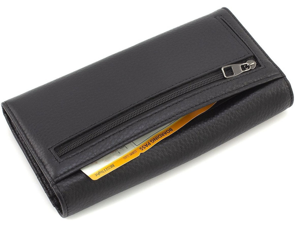Большой женский кошелёк из натуральной кожи Marco Coverna W002 Black - Фото № 4