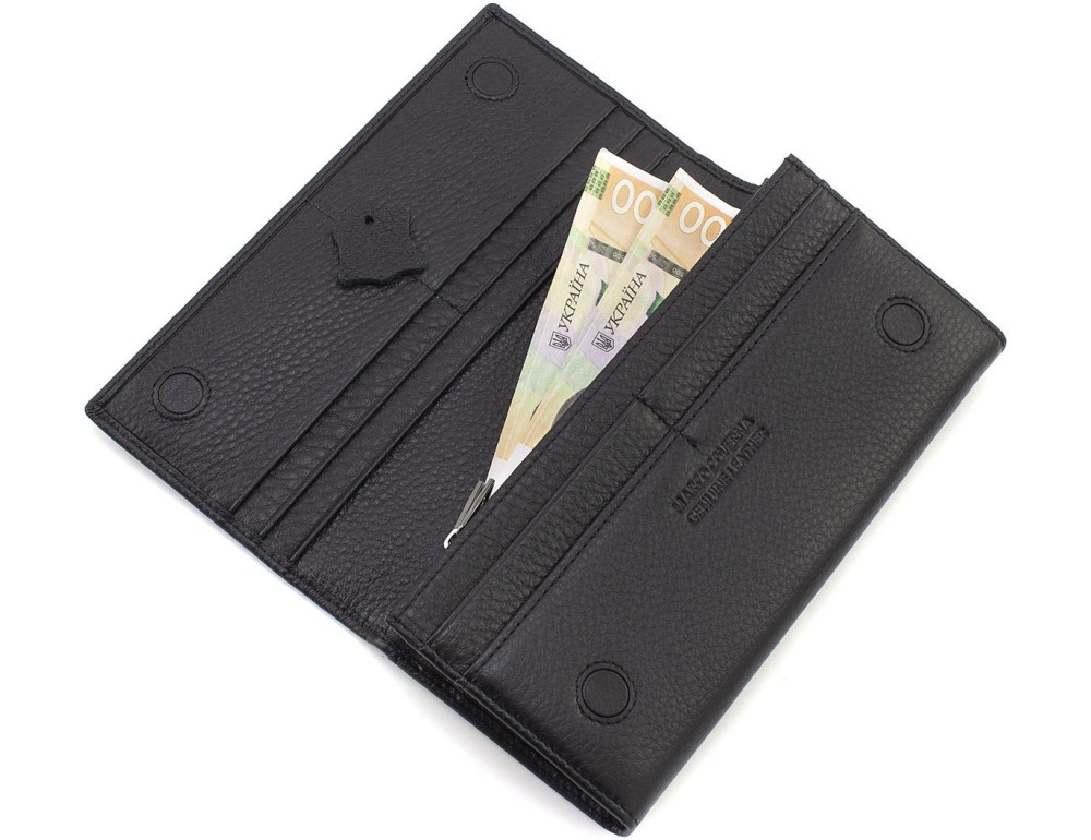 Большой женский кошелёк из натуральной кожи Marco Coverna W002 Black - Фото № 7