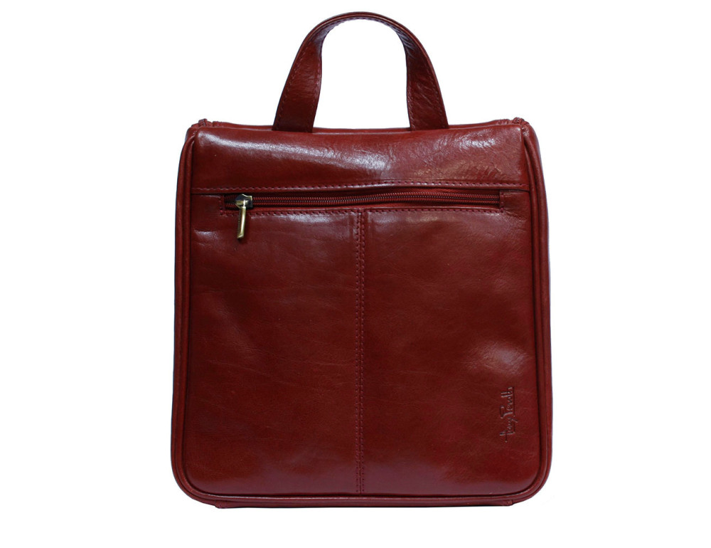 Червона шкіряна косметичка Tony Perotti Italico 8220 rosso - Фотографія № 3