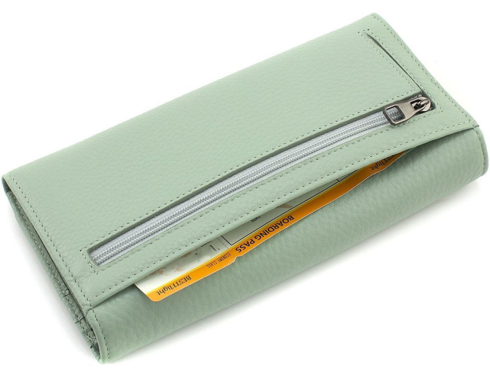 Стильный женский кошелек на магнитах Marco Coverna W002 Light Green - Фото № 3